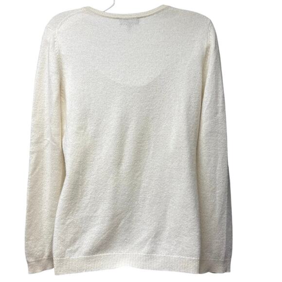 Charter Club 100% Cashmere Cream Ivory Sweater Size Medium Soft Crewneck Luxury - Picture 3 of 5